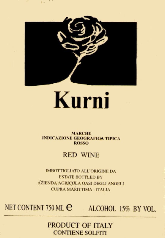 Oasi degli Angeli Marche Kurni Rosso 2009 Front Label