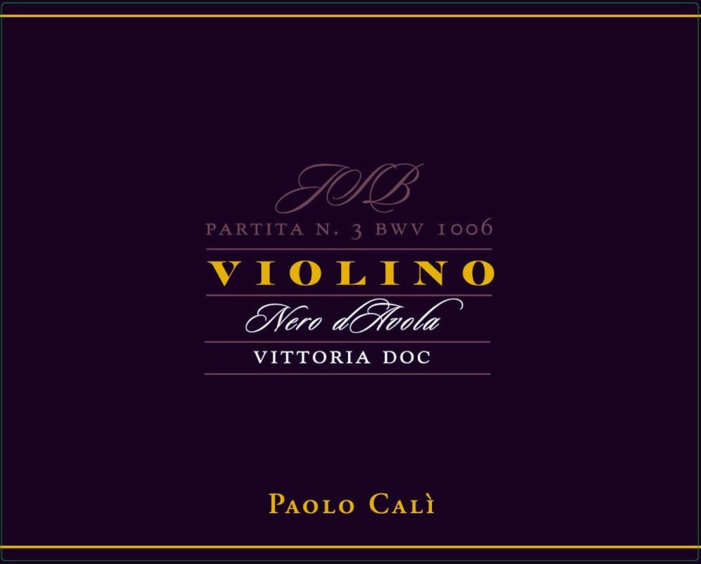 Paolo Cali Vittoria Violino Nero d'Avola 2013 Front Label
