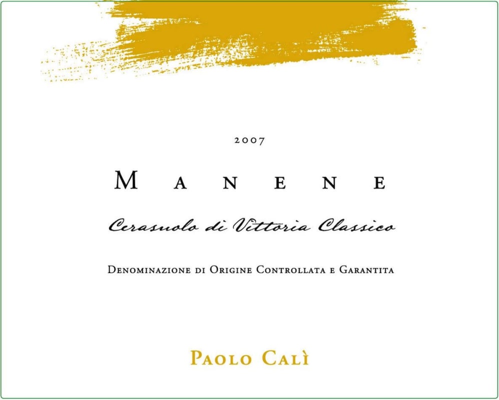 Paolo Cali Cerasuolo di Vittoria Manene 2007 Front Label