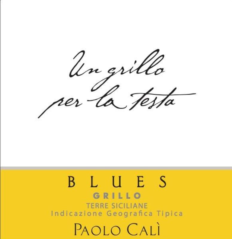 Paolo Cali Terre Siciliane Blues Grillo 2015 Front Label