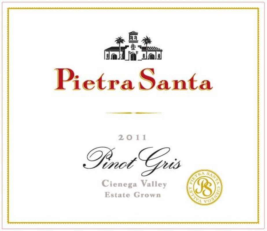 Pietra Santa Cienega Valley Pinot Grigio 2011 Front Label