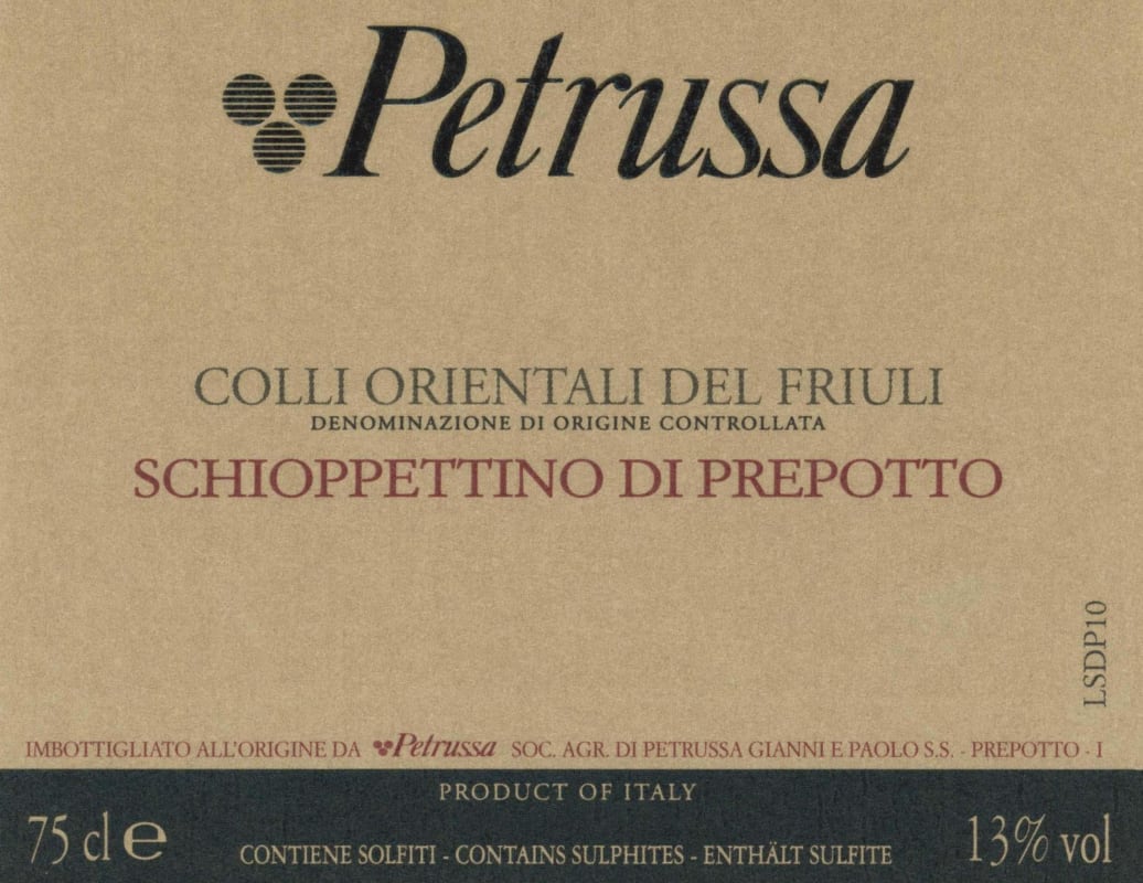 Azienda Agricola Petrussa Colli Orientali del Friuli Schioppetino di Prepotto 2012 Front Label