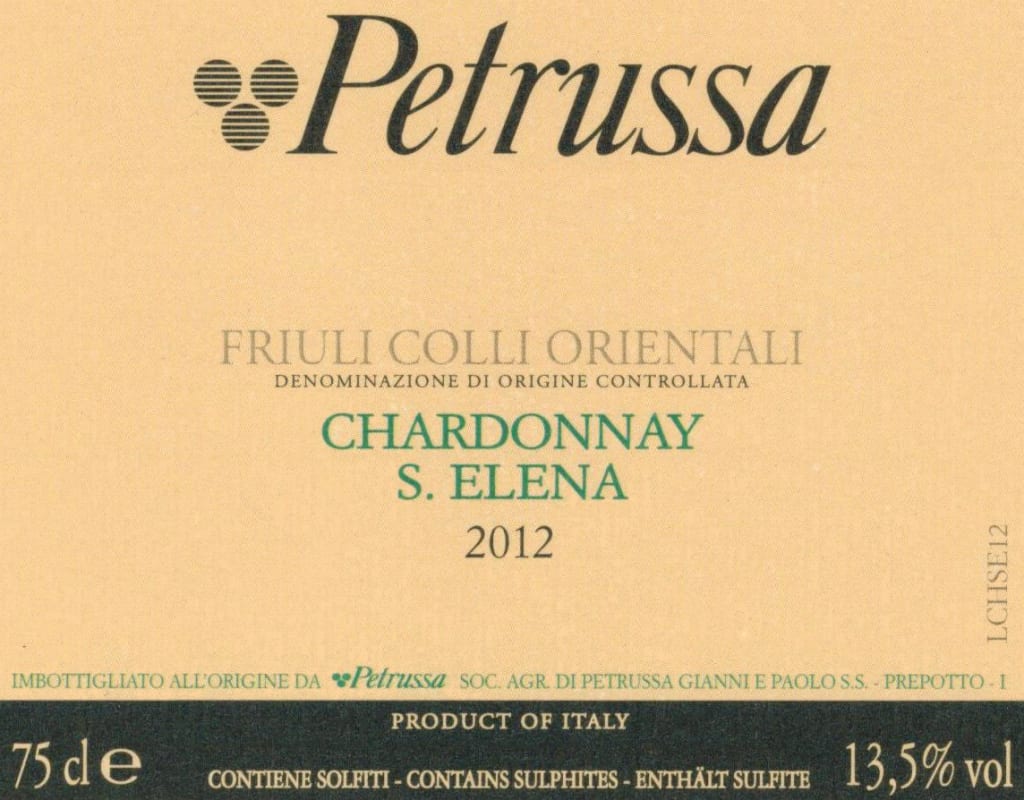 Azienda Agricola Petrussa Colli Orientali del Friuli S. Elena Chardonnay 2012 Front Label