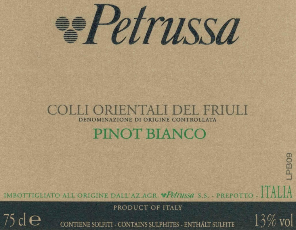 Azienda Agricola Petrussa Colli Orientali del Friuli Pinot Bianco 2010 Front Label