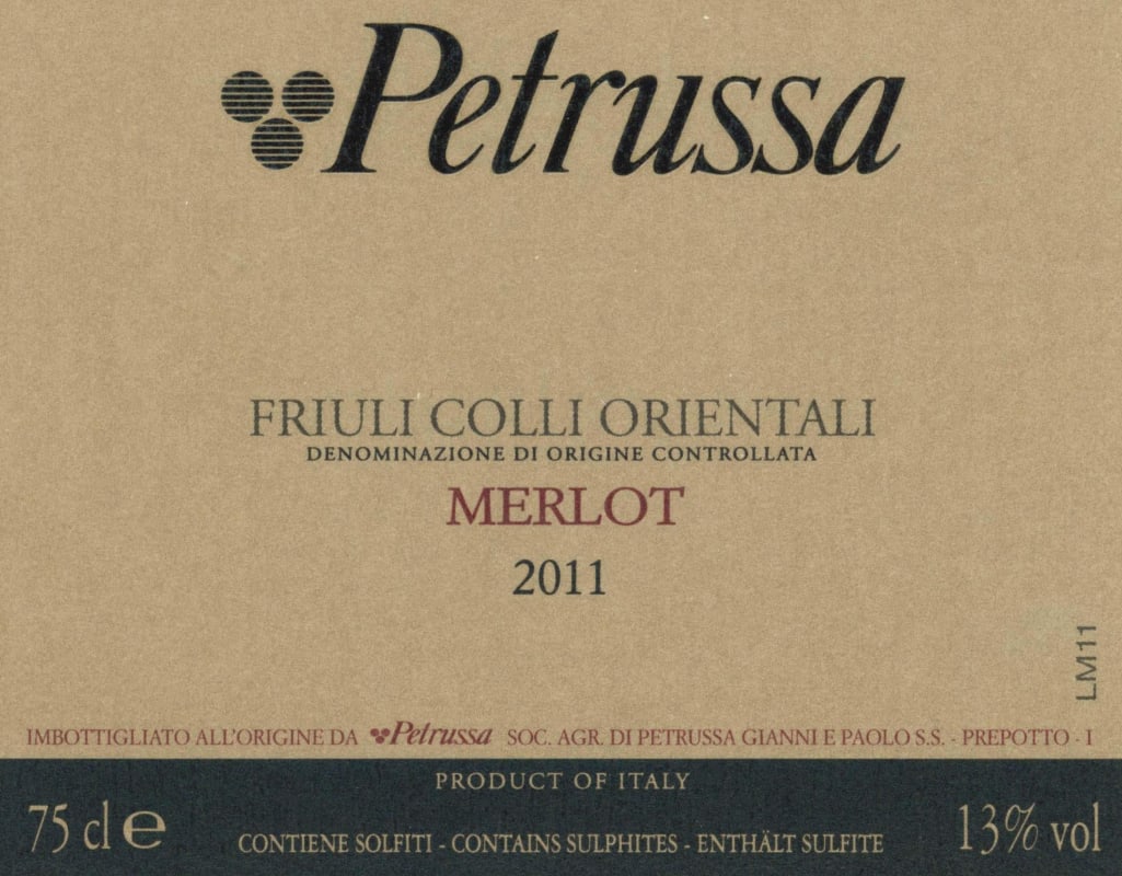Azienda Agricola Petrussa Colli Orientali del Friuli Merlot 2011 Front Label