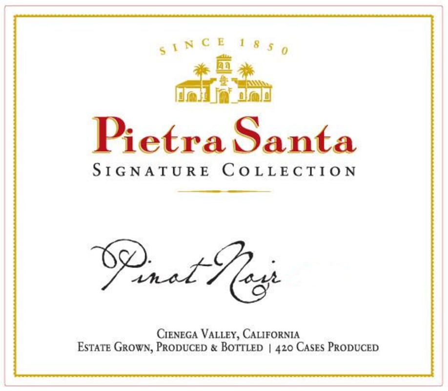 Pietra Santa Signature Collection Pinot Noir 2012 Front Label