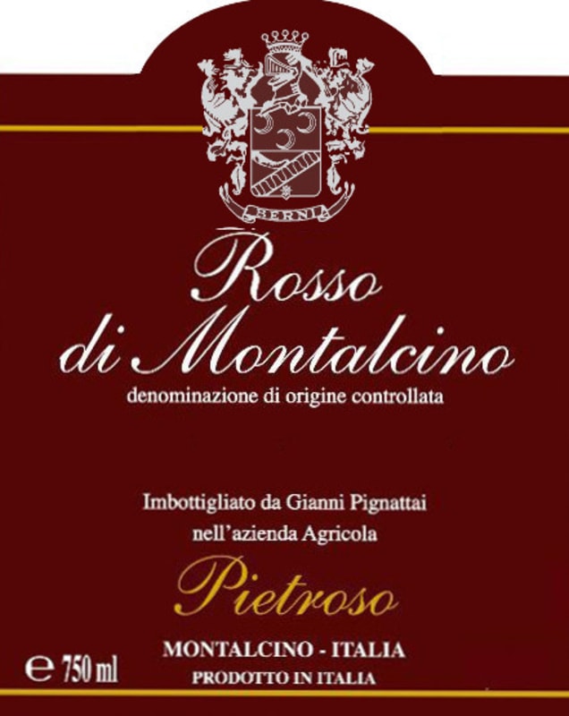 Pietroso Rosso di Montalcino 2010 Front Label