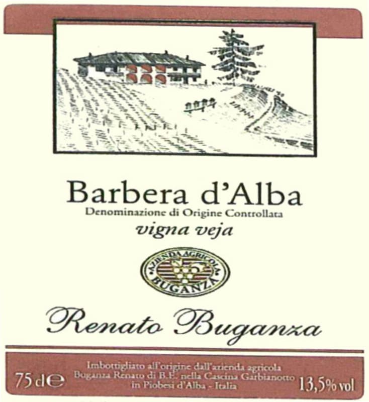 Azienda Agricola Renato Buganza Barbera d'Alba Vigna Veja 2010 Front Label