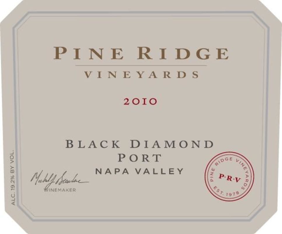 Pine Ridge Black Diamond Port 2010 Front Label