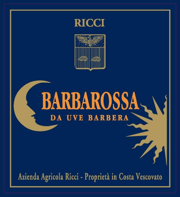 Daniele Ricci Colli Tortonesi Barbarossa Barbera 2012 Front Label