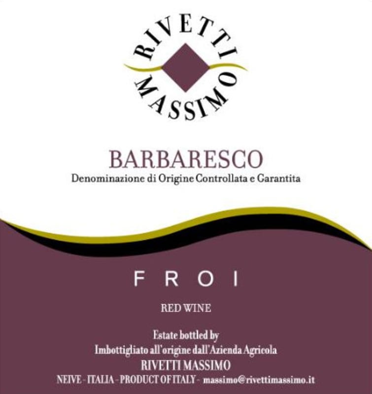 Massimo Rivetti Barbaresco Froi 2008 Front Label