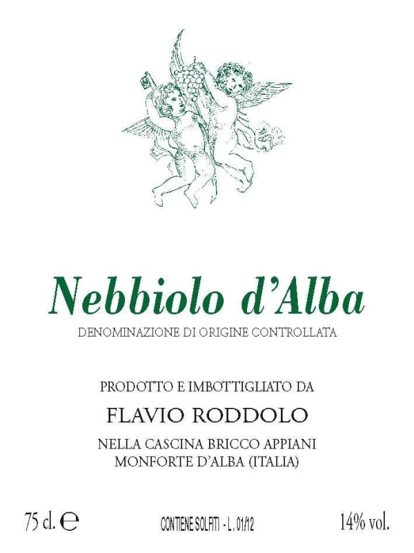Azienda Agricola Roddolo Nebbiolo d'Alba 2011 Front Label