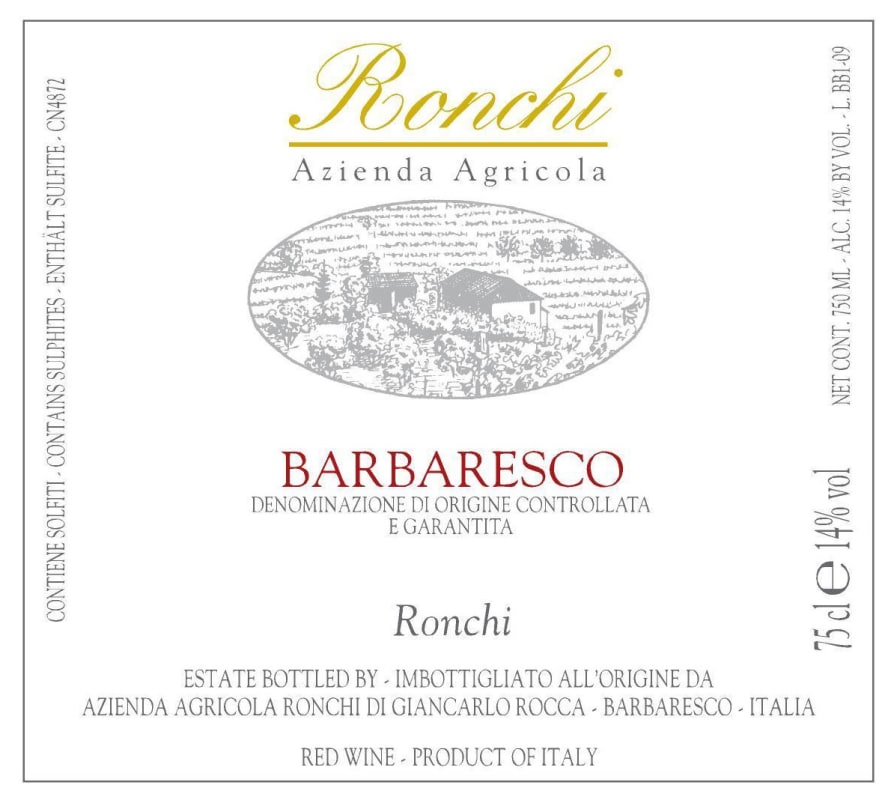 Ronchi Barbaresco 2011 Front Label
