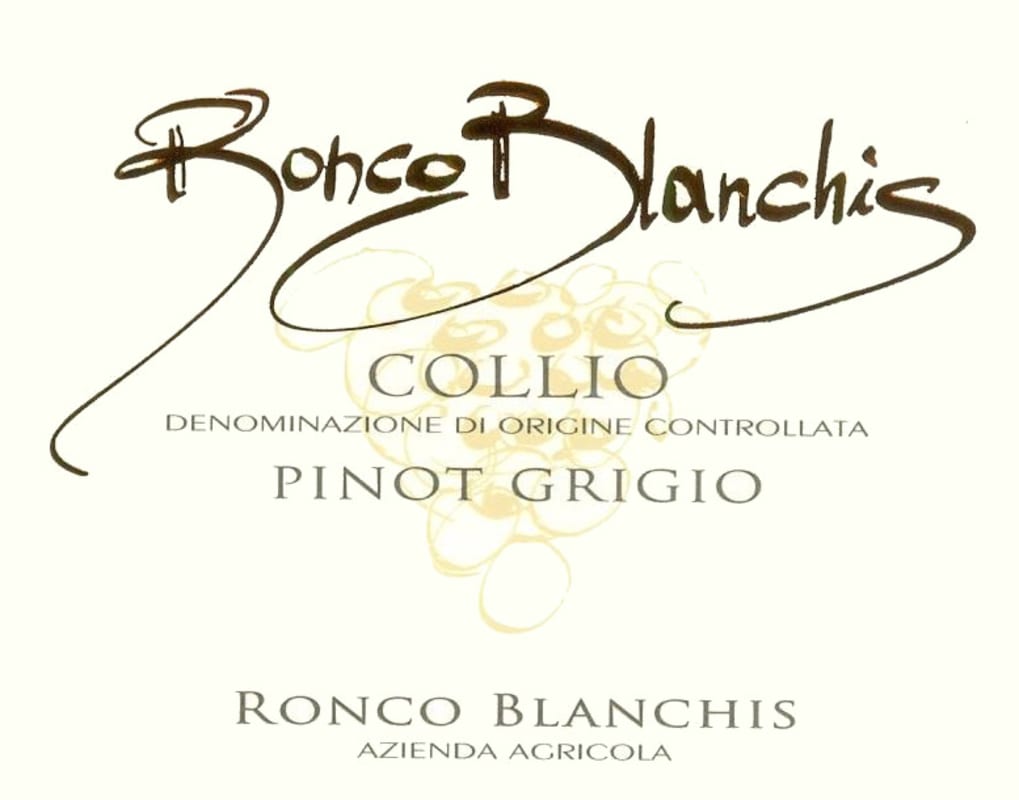 Azienda Agricola Ronco Blanchis S.S. Collio Pinot Grigio 2013 Front Label