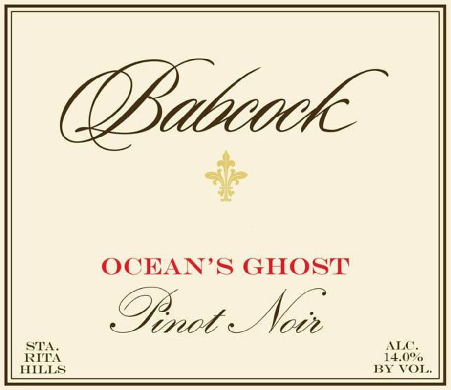 Babcock Ocean's Ghost Pinot Noir 2010 Front Label