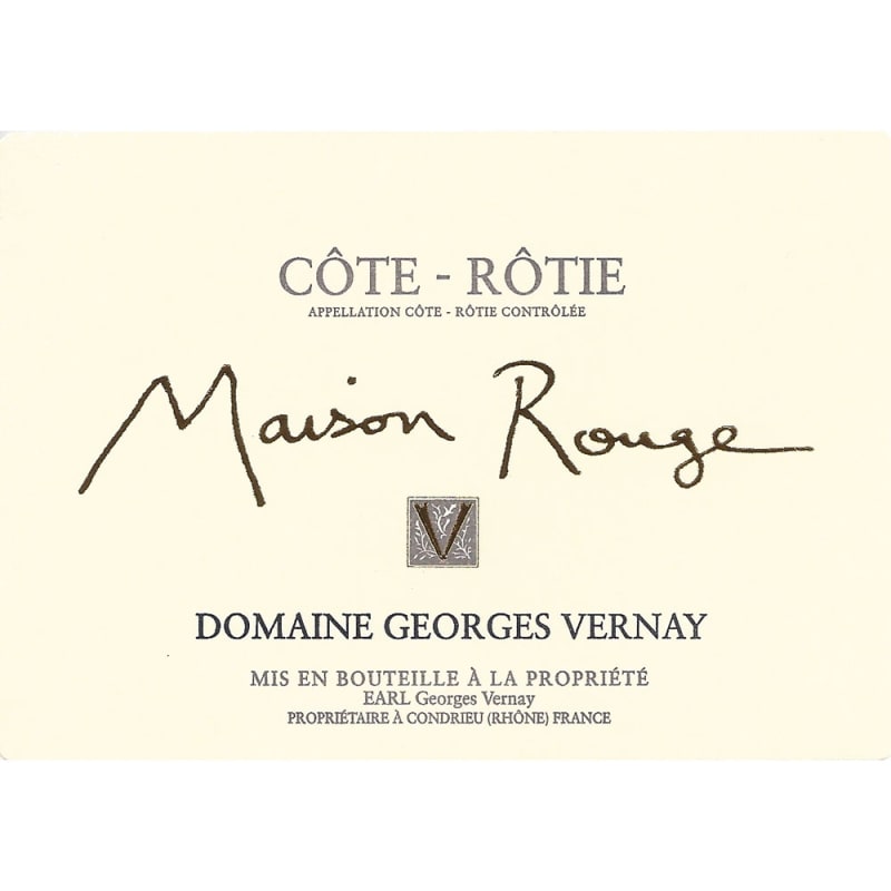 Georges Vernay Cote-Rotie Maison Rouge 2012 Front Label