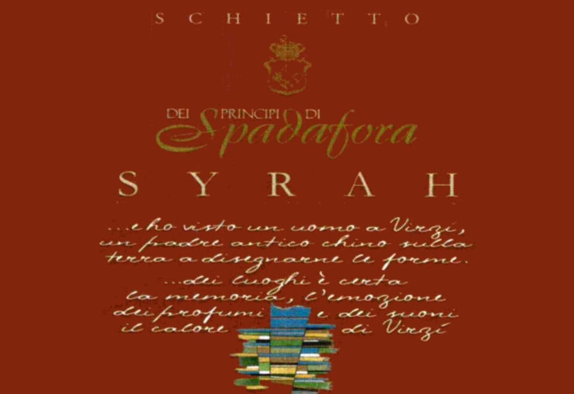 Azienda Agricola Spadafora Francesco Schietto Syrah 2007 Front Label