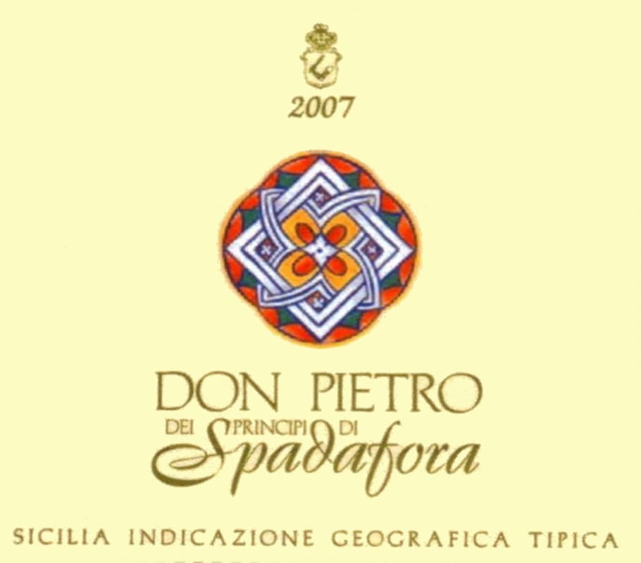 Azienda Agricola Spadafora Francesco Sicilia Don Pietro Bianco 2007 Front Label