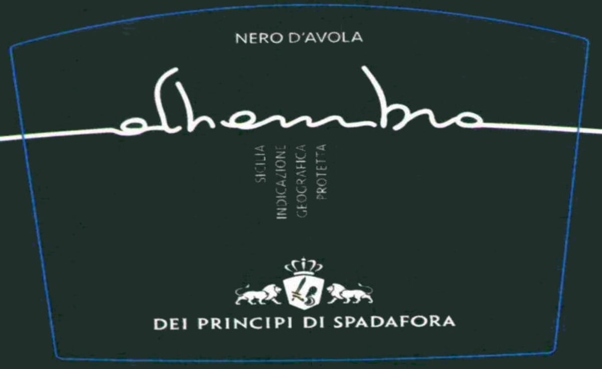 Azienda Agricola Spadafora Francesco Sicilia Alhambra Rosso 2010 Front Label