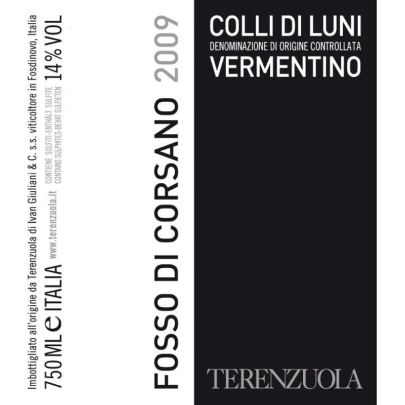 Terenzuola Colli di Luni Fosso di Corsano Vermentino 2009 Front Label