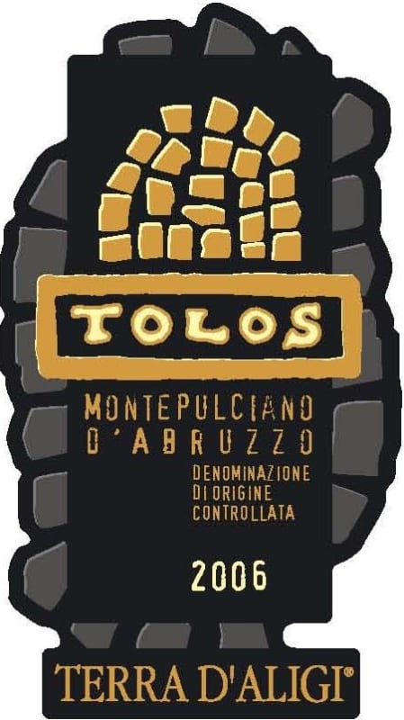 Terra d'Aligi Montepulciano d'Abruzzo Tolos 2006 Front Label