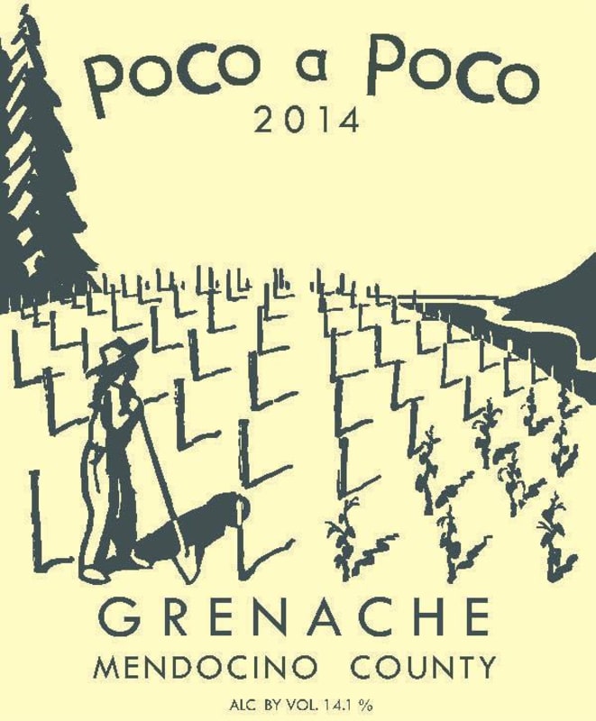 Poco a Poco Grenache 2014 Front Label