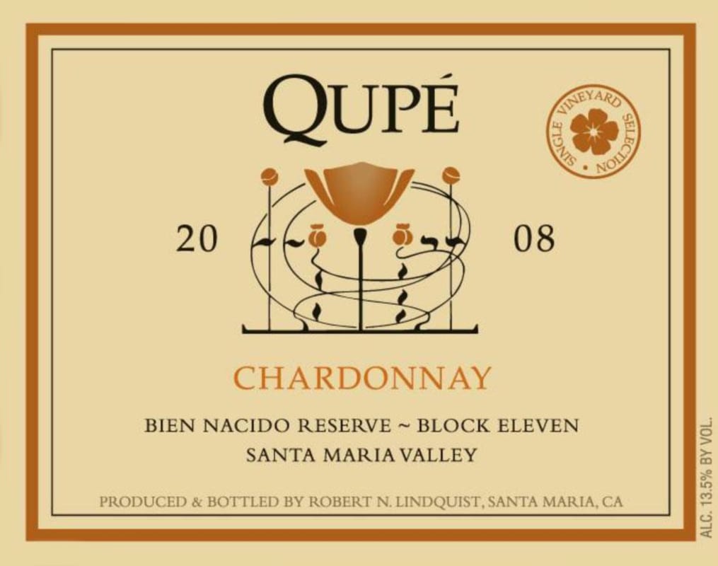 Qupe Bien Nacido Reserve Block Eleven Chardonnay 2008 Front Label
