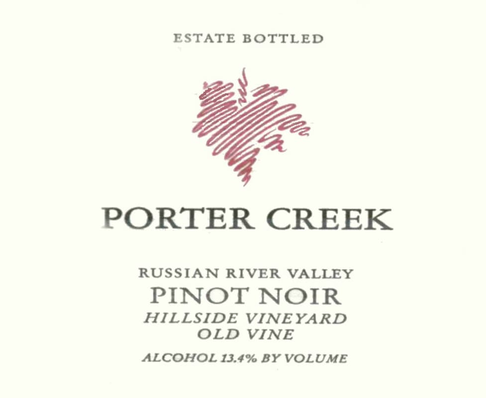 Porter Creek Hillside Vineyard Old Vine Pinot Noir 2005 Front Label