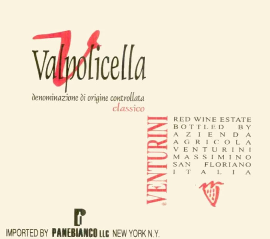 Venturini Massimino Valpolicella Classico 2001 Front Label