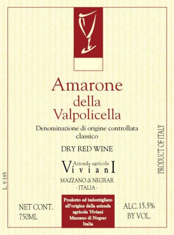 Azienda Agricola Viviani Amarone della Valpolicella Classico 2006 Front Label