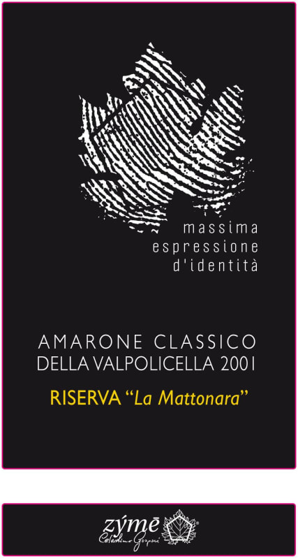 Azienda Agricola Zyme Amarone della Valpolicella La Mattonara Classico Riserva 2001 Front Label