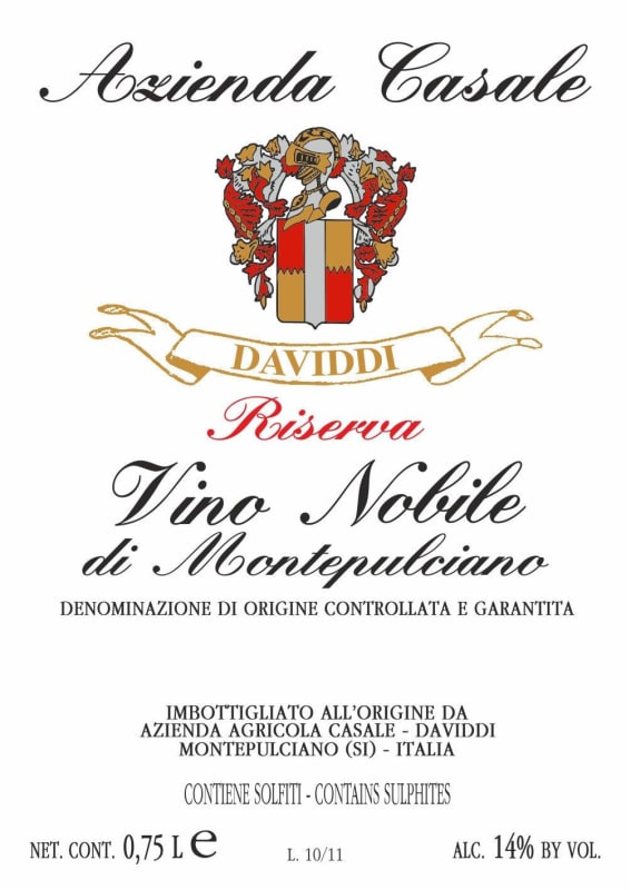 Azienda Casale Daviddi Vino Nobile di Montepulciano Riserva 2001 Front Label