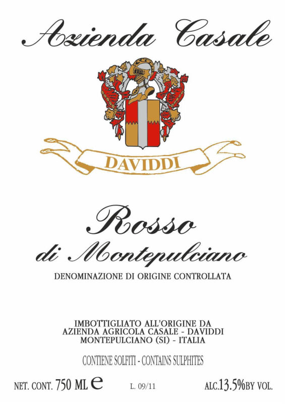Azienda Casale Daviddi Rosso di Montepulciano 2014 Front Label