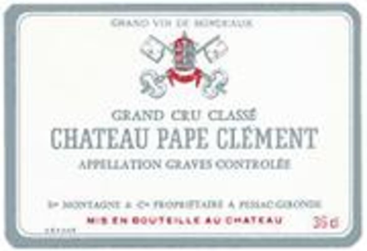 Chateau Pape Clement 1996 Front Label