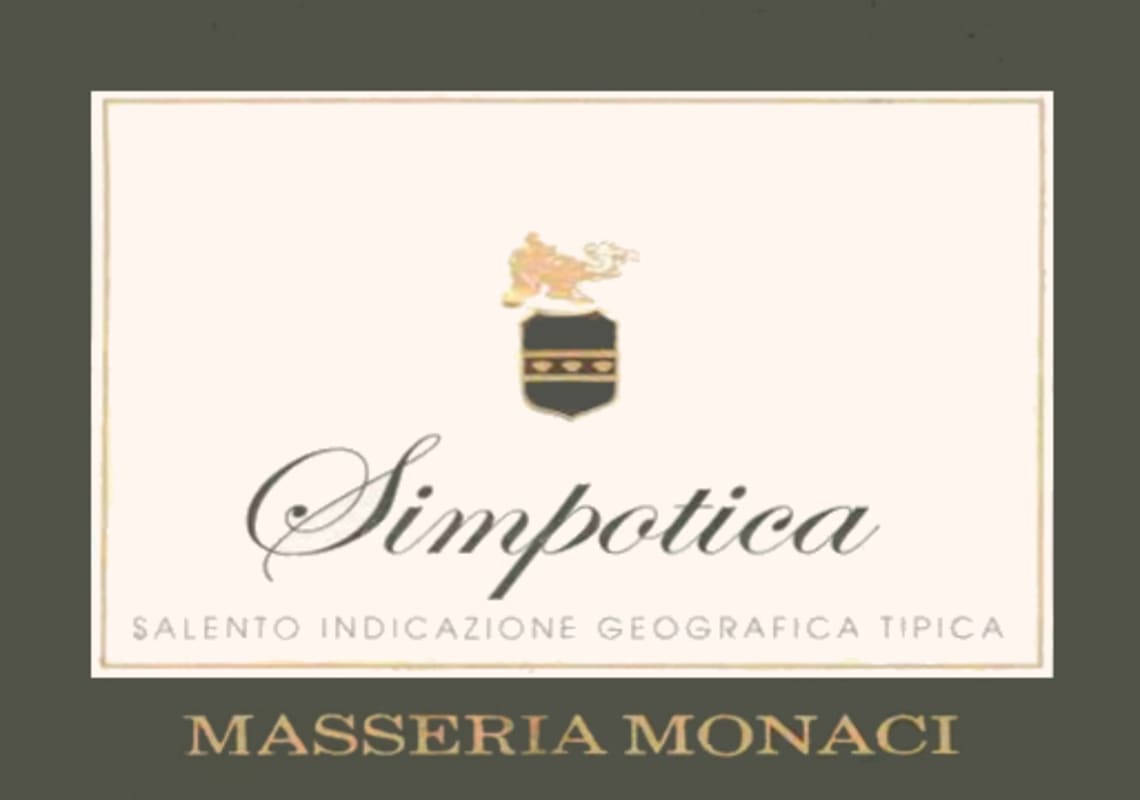 Azienda Monaci Salento Simpotica 2006 Front Label
