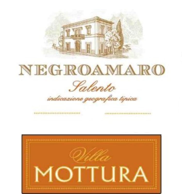 Azienda Mottura Villa Mottura Negroamaro 2015 Front Label