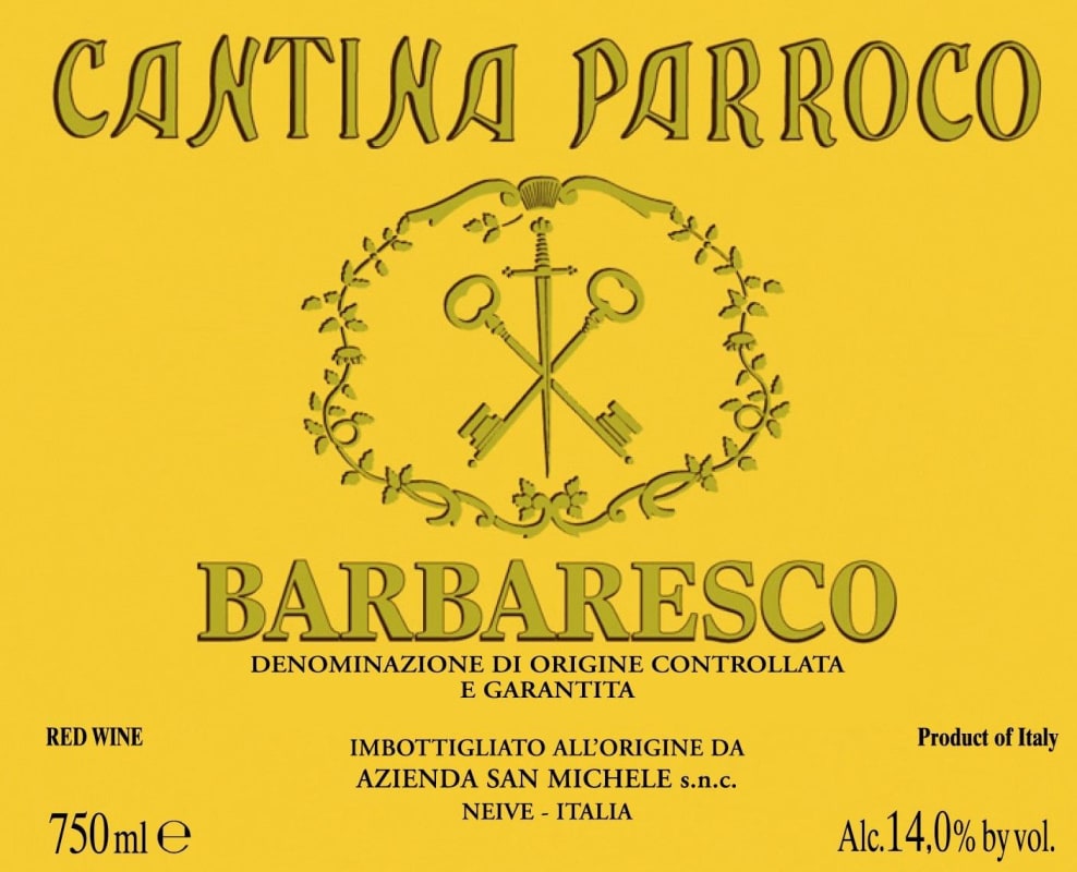 San Michele Barbaresco Cantina del Parroco di Neive 2012 Front Label