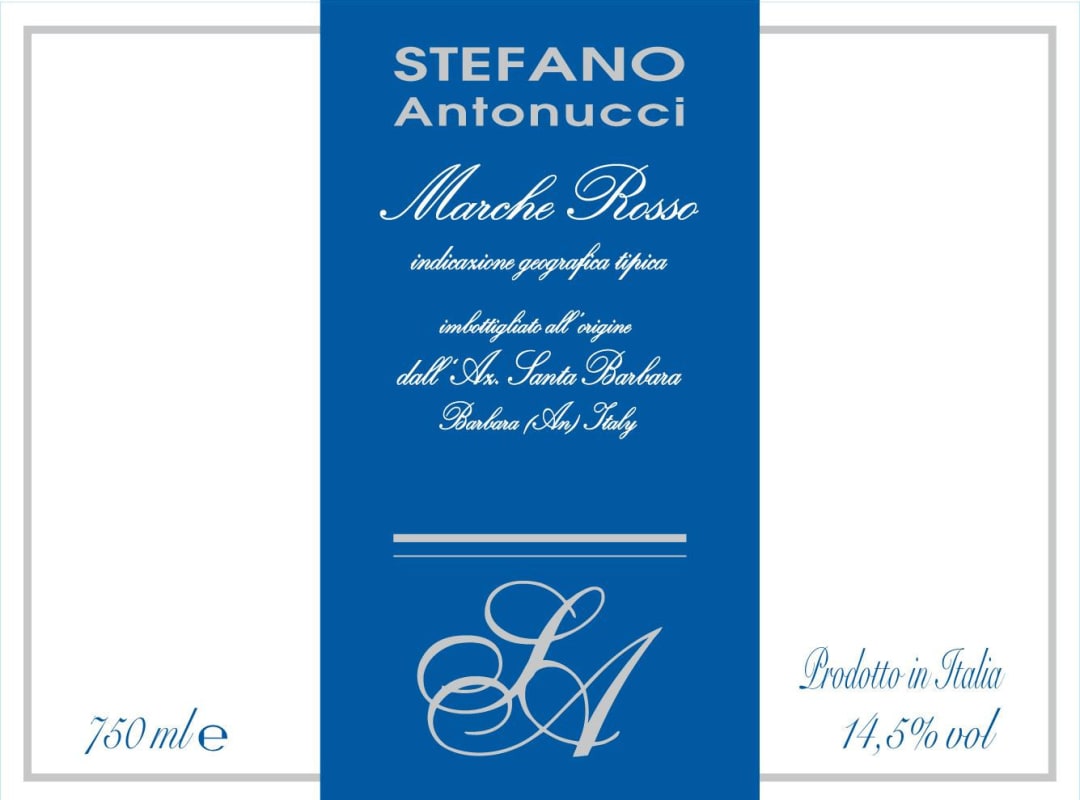 Azienda Santa Barbara Marche Stefano Antonucci Rosso 2013 Front Label