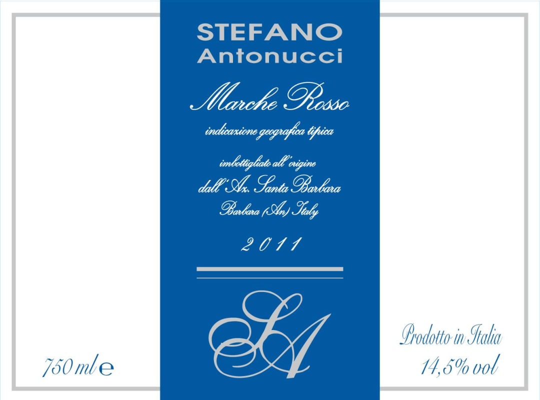 Azienda Santa Barbara Marche Stefano Antonucci Rosso 2011 Front Label