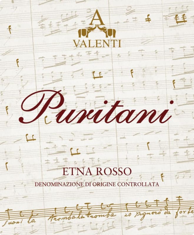 Azienda Valenti Vini Etna Puritani Rosso 2011 Front Label