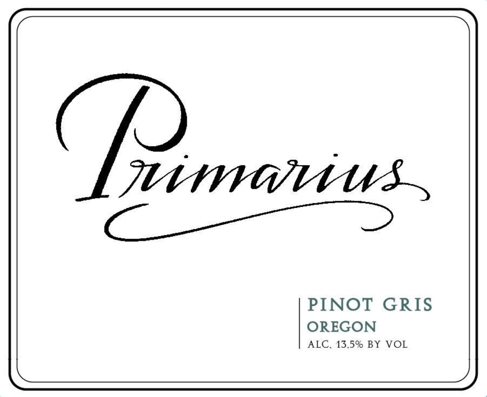 Primarius Pinot Gris 2015 Front Label
