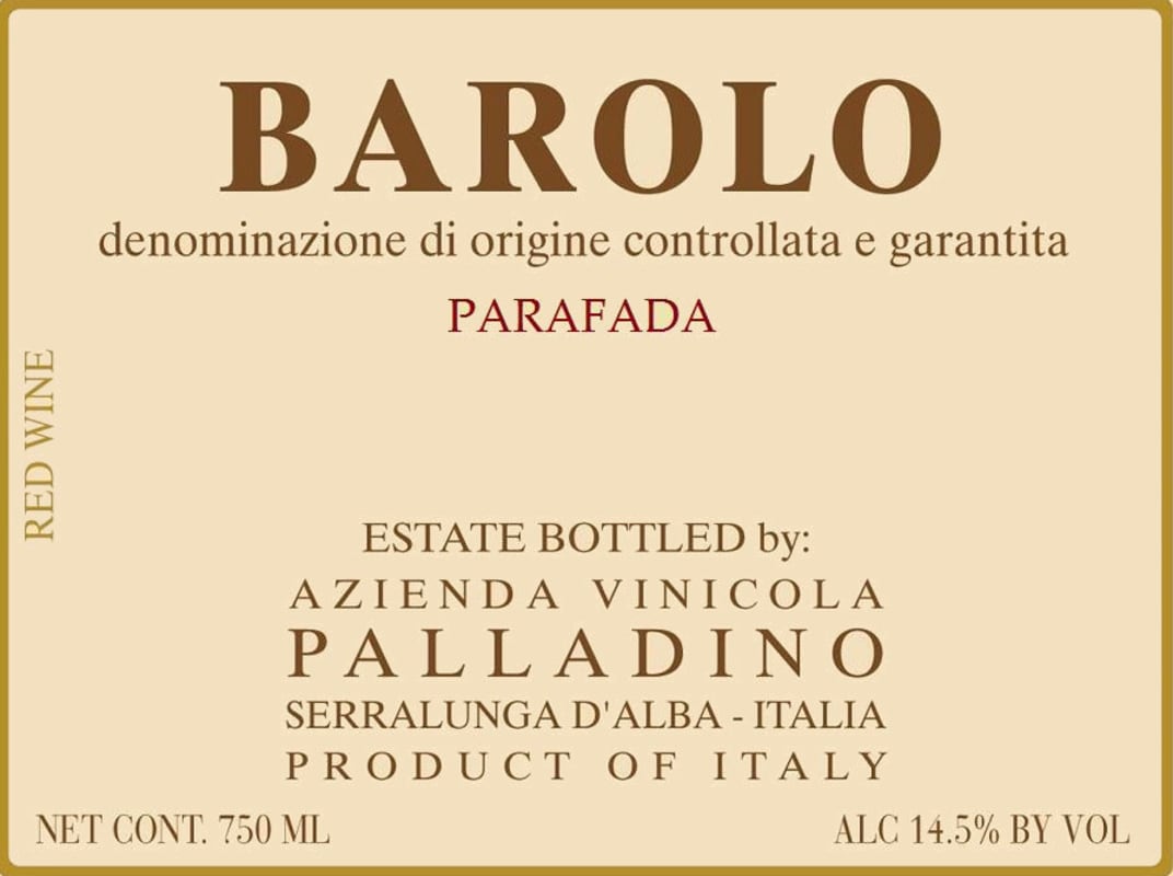 Palladino Barolo Parafada 2011 Front Label
