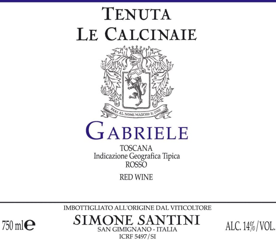 Le Calcinaie Toscana Gabriele il Merlot 2011 Front Label