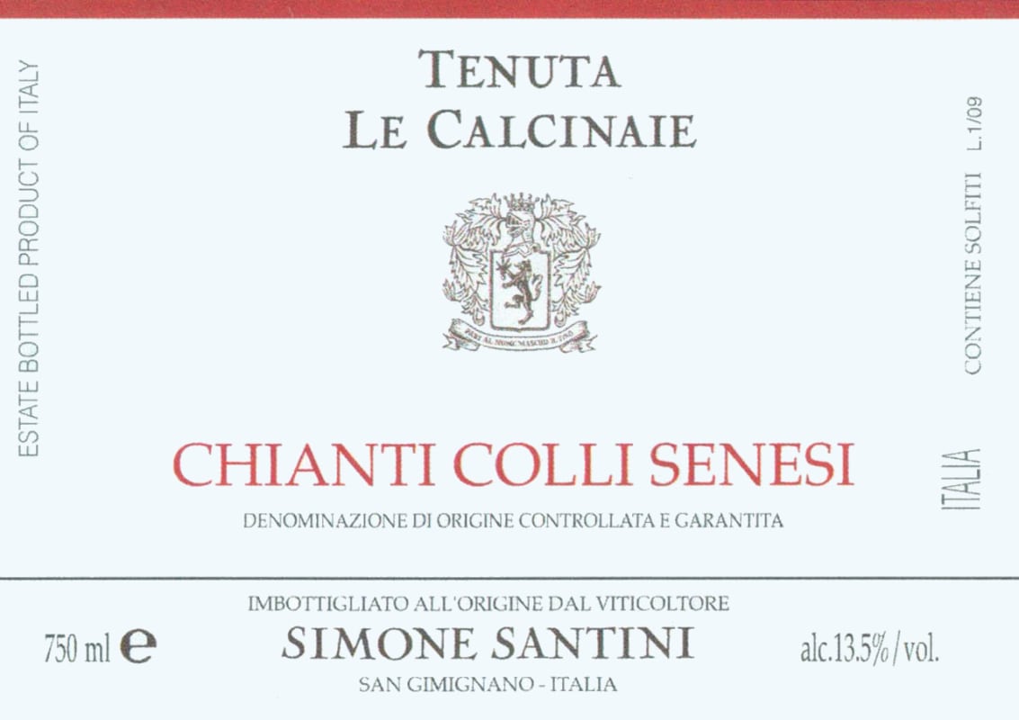 Le Calcinaie Chianti Colli Senesi 2013 Front Label