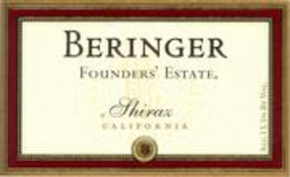 Beringer Founder's Estate Shiraz 1998 Front Label