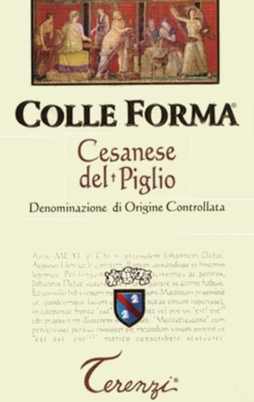 Azienda Vitivinicola Giovanni Terenzi Cesanese del Piglio Colle Forma 2012 Front Label