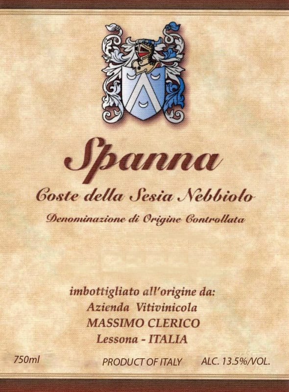 Massimo Clerico Coste della Sesia Spanna Nebbiolo 2011 Front Label