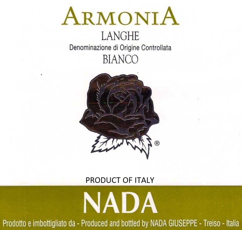 Nada Giuseppe Armonia Langhe Bianco 2014 Front Label