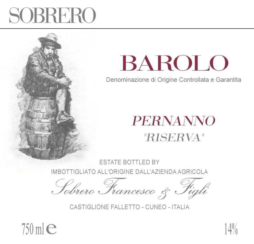 Sobrero Barolo Riserva Pernanno 2006 Front Label