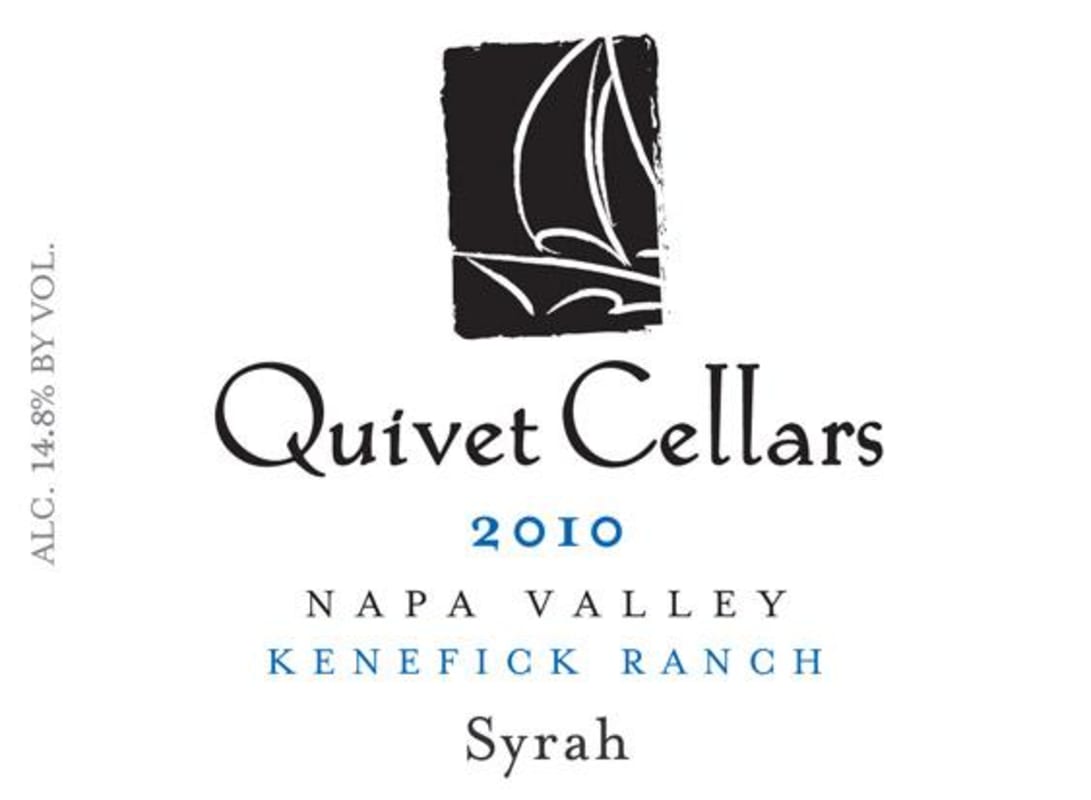 Quivet Cellars Kenefick Ranch Syrah 2010 Front Label